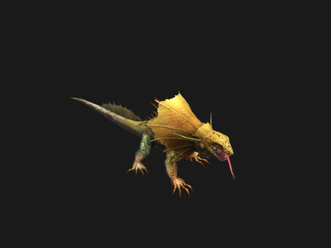 Animated Frill-Necked Lizard 3D Model