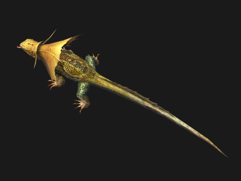Animated Frill-Necked Lizard 3D Model