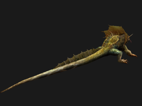 Animated Frill-Necked Lizard 3D Model