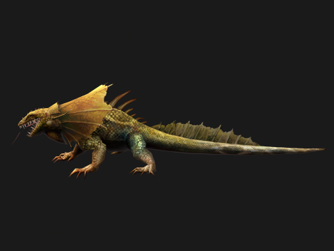 Animated Frill-Necked Lizard 3D Model