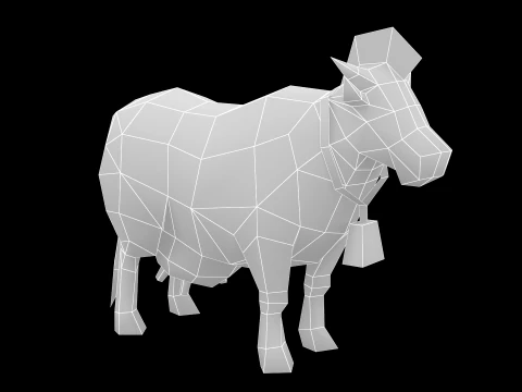 Анимированная корова 3D Модель