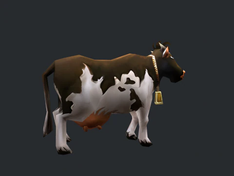 Анимированная корова 3D Модель