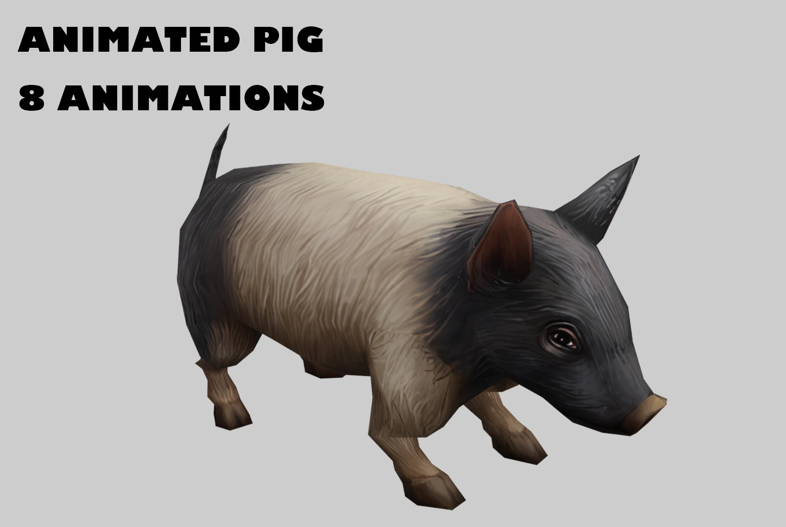 Animated pig 3D Model .c4d .max .obj .3ds .fbx .stl .blend 