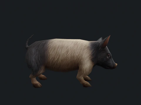 Animated pig 3D Model
