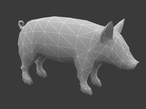 Animated pig 3D Model