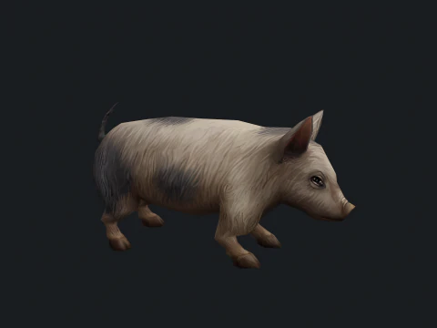Animated pig 3D Model