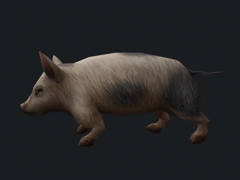 Animated pig 3D Model