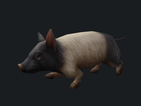 Animated pig 3D Model