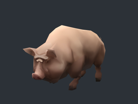 Animated pig swine 3D Model
