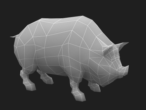 Animated pig swine 3D Model