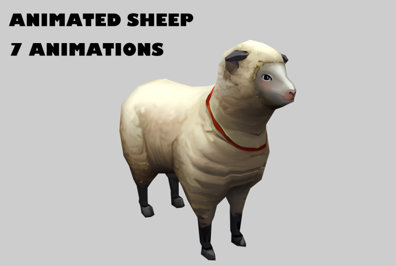 Animated sheep 3D Model .c4d .max .obj .3ds .fbx .stl .blend 