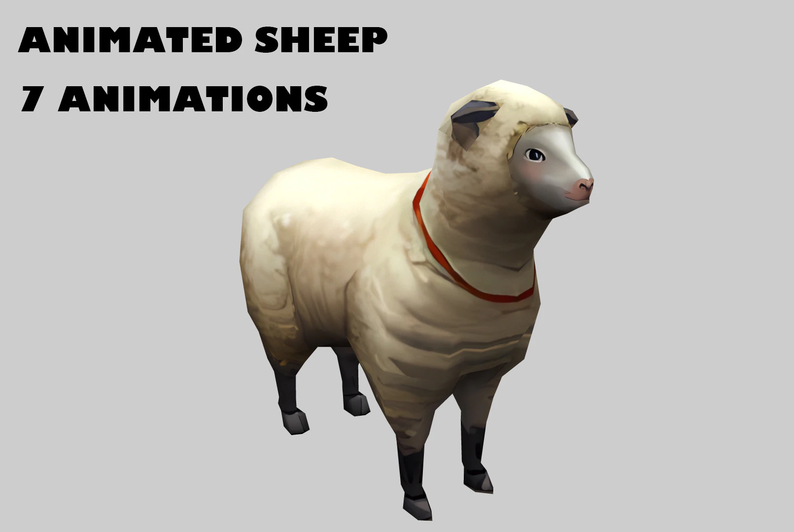 Animated sheep 3D Model .c4d .max .obj .3ds .fbx .stl .blend 