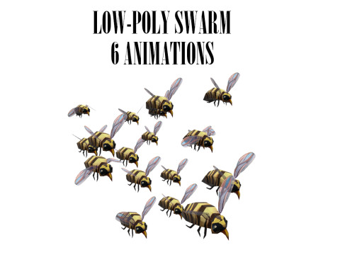 Swarm bee wasp 3D Model