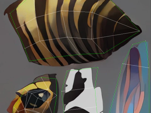 Swarm bee wasp 3D Model