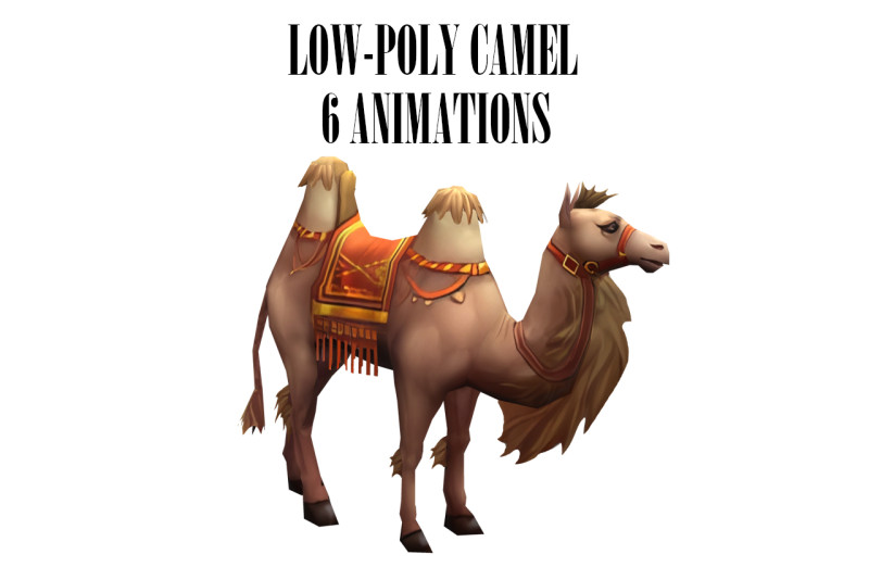 Low-poly animated camel Modelo 3D .c4d .max .obj .3ds .fbx .stl .blend 