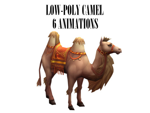 Low-poly animated camel 3D Model