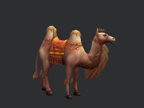 Low-poly animated camel Modelo 3D