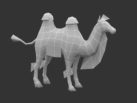 Low-poly animated camel Modelo 3D
