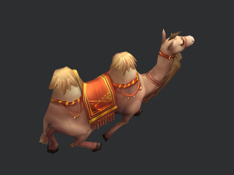Low-poly animated camel Modelo 3D