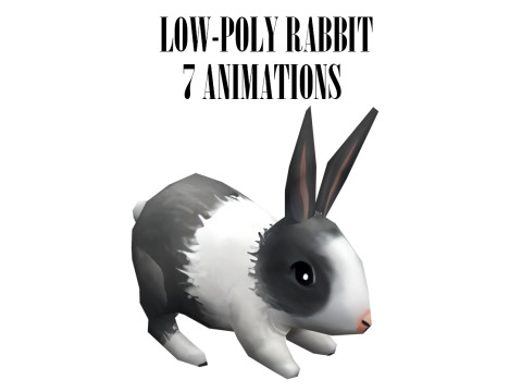 Animated low-poly rabbit 3D Model