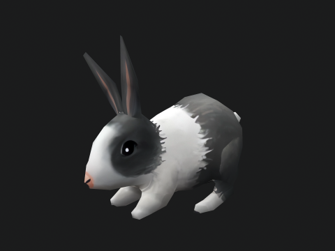 Animated low-poly rabbit 3D मॉडल