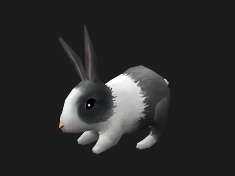 Animated low-poly rabbit 3D Model