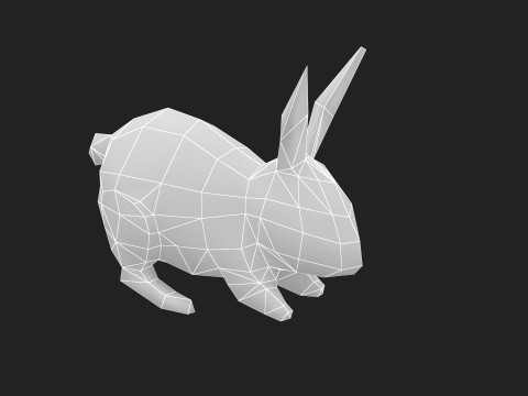 Animated low-poly rabbit 3D मॉडल
