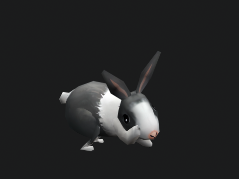 Animated low-poly rabbit 3D मॉडल