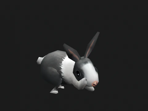 Animated low-poly rabbit 3D Model