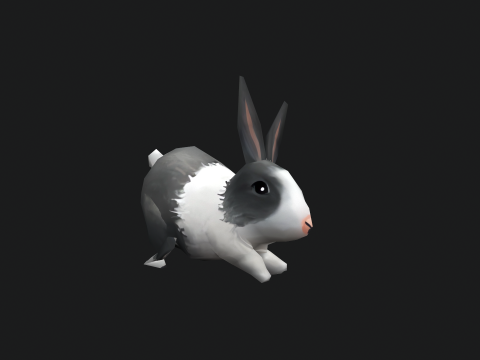 Animated low-poly rabbit 3D मॉडल