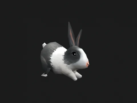 Animated low-poly rabbit 3D Model