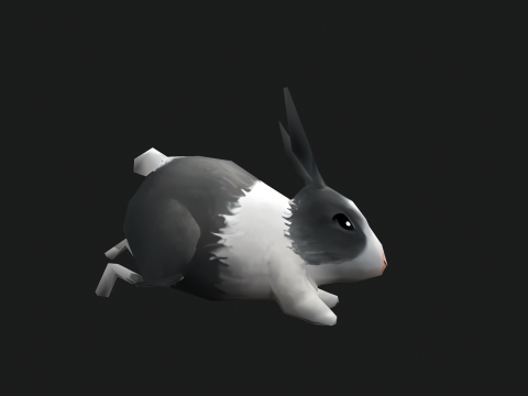 Animated low-poly rabbit 3D मॉडल
