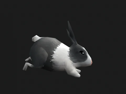 Animated low-poly rabbit 3D Model