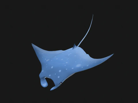 Animated manta ray 3D Model
