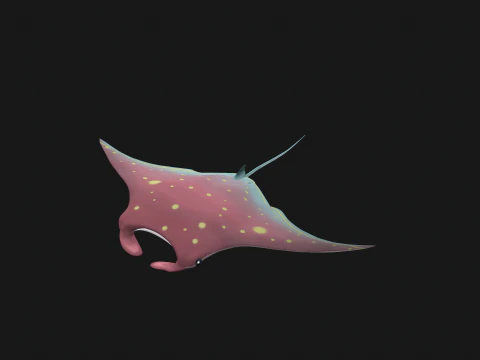 Animated manta ray 3D Model