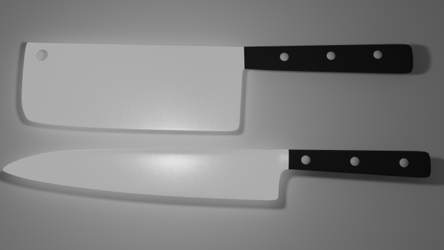 Kitchen knifes Model 3D .c4d .max .obj .3ds .fbx .stl .blend 