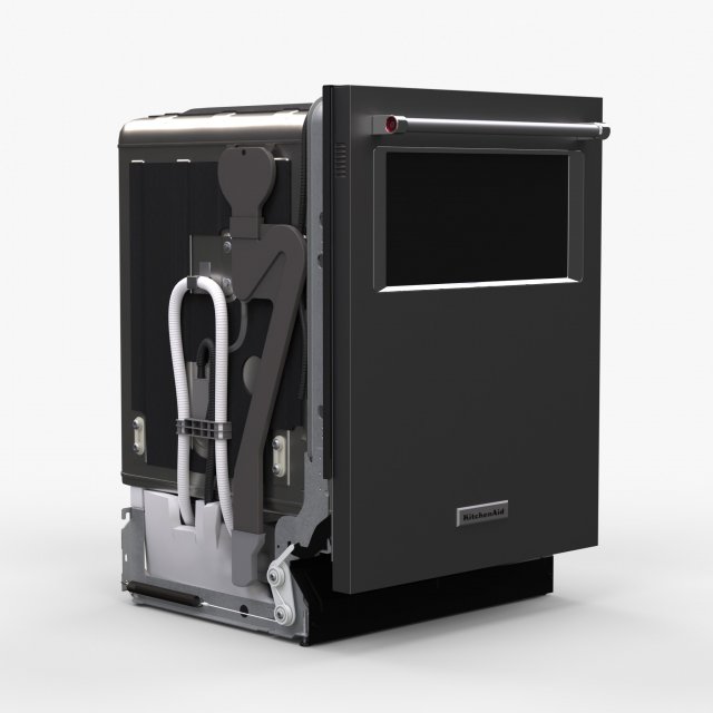Dishwasher KitchenAid KDTM384ESS 3D Model .c4d .max .obj .3ds .fbx .stl .blend 