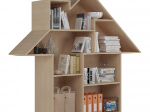 House shaped book shelves 3D-Modell