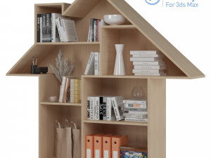 House shaped book shelves 3D Model