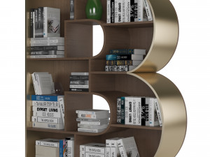 Bookshelves 3d font Alphabet in the form of book shelves 3D-Modell