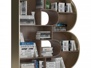 Bookshelves 3d font Alphabet in the form of book shelves 3D Model