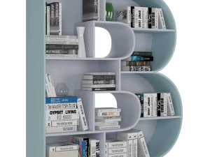 Bookshelves 3d font Alphabet in the form of book shelves 3D Model