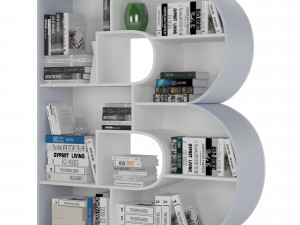 Bookshelves 3d font Alphabet in the form of book shelves 3D Model