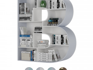 Bookshelves 3d font Alphabet in the form of book shelves 3D Model