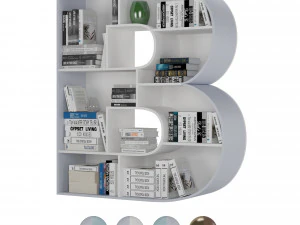 Bookshelves 3d font Alphabet in the form of book shelves 3D Model