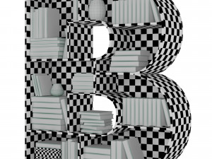 Bookshelves 3d font Alphabet in the form of book shelves 3D Model