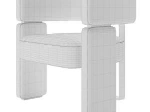 Tempo Blue Velvet Gold Chair 3D Model