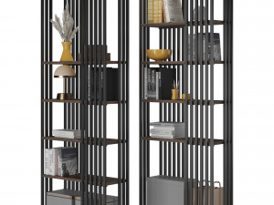 Open Metal Etagere Bookcase Industrial 3D Model