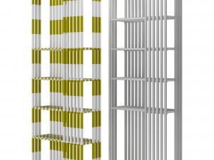 Open Metal Etagere Bookcase Industrial 3D Model