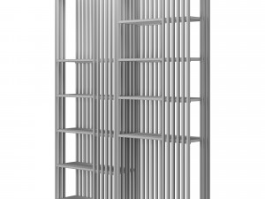 Open Metal Etagere Bookcase Industrial 3D Model